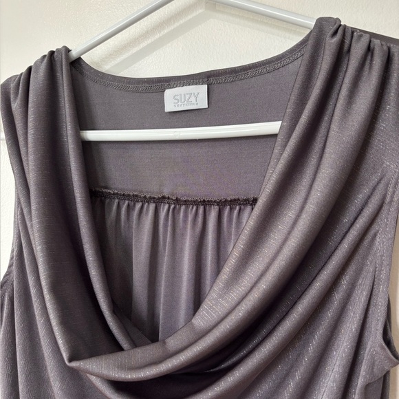 🎉4/30$🎉 Suzy Shier Drape Cowl Neck Top - Size Small - Picture 2 of 4